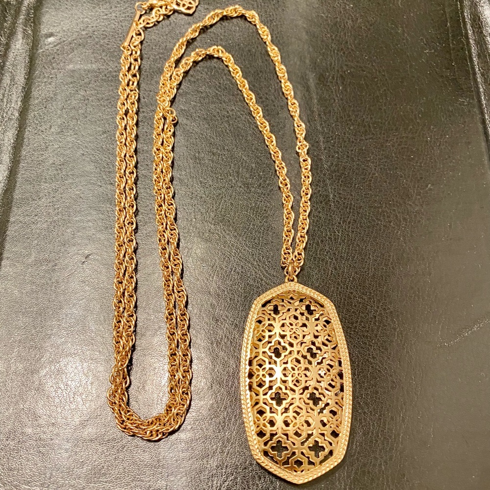 Kendra Scott Long Gold Filigree Rae Necklace